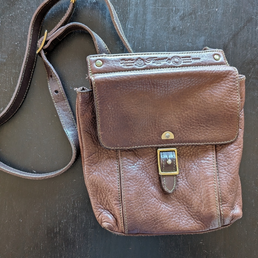 Fossil brown leather crossbody purse
